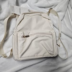 Lovevook Off-white Mini Tablet Travel Backpack with Security Pouch